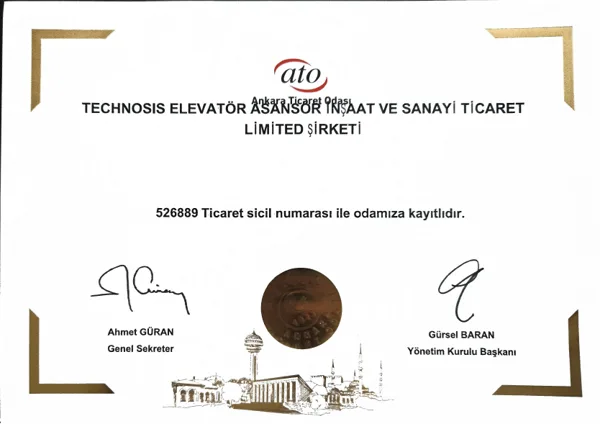 Ankara Ticaret Odası Üyelik Belgesi
